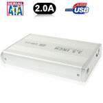 Boîtier externe sata de 3, 5 pouces avec alimentation 2. 0a, prise en charge usb 2. 0 (argent) Boîtier externe sata de 3, 5 pouces avec alimentation 2. 0a, prise en charge usb 2. 0 (argent)