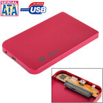Botier externe sata hdd 2, 5 pouces, taille: 126 mm x 75 mm x 13 mm (rouge)