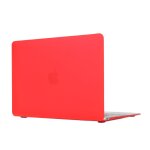 Bo�tier de protection en plastique dur transparent translucide givr� pour macbook 12 pouces (rouge)