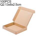 Bote d'emballage de bote d'expdition de papier kraft 100 pcs, taille: q2, 13x8x2. 5cm