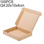 Bote d'emballage de bote d'expdition de papier kraft 100 pcs, taille: q4, 20x10x4cm