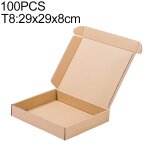 Bote d'emballage de bote d'expdition de papier kraft 100 pcs, taille: t8, 29x29x8cm