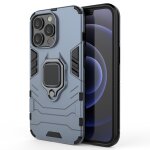 Botier protecteur pc + tpu antichoc avec porte - bague magntique pour iphone 13 pro (bleu marine)