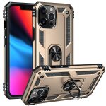Botier de protection tpu + pc tpu + pc avec porte tournant  360 degrs pour iphone 13 pro (gold)