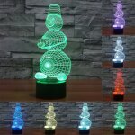 Bonhomme de neige style 7 couleur d�coloration creative visual st�r�o lampe 3d tactile commutateur led ...