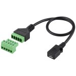 Bornes enfichables micro usb femelle � 5 broches connecteur usb sans soudure c�ble adaptateur de connexion ...