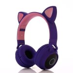 Bt028c mignon chat oreille bluetooth 5. 0 casque casque de casque sans fil stro sur l'oreille sur l'oreille ...