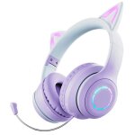 Bt029c rgb dual modes cat ear casque bluetooth sans fil (violet) Bt029c rgb dual modes cat ear casque bluetooth sans fil (violet)