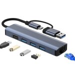 Byl - 2208 adaptateur hub de station d'accueil multifonction usb + usb - c / type - c vers usb 5 en 2 ...