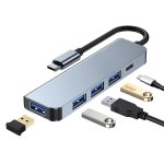 Byl - 2301 adaptateur hub de station d'accueil multifonction usb - c / type - c vers usb 5 en 1