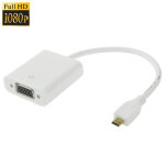 C�ble adaptateur vid�o micro hdmi m�le vers vga femelle 22 cm, prise en charge full hd 1080p
