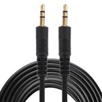 C�ble aux, c�ble audio st�r�o mini plug m�le 3, 5mm, longueur: 5m (noir + connecteur plaqu� or)