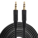 C�ble auxiliaire, c�ble audio st�r�o m�le mini - fiche de 3, 5 mm, longueur: 10 m (noir + connecteur ...
