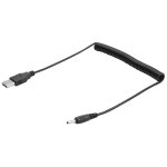 Câble enroulé par ressort de puissance de 1. 5m usb à dc 3. 5mm Câble enroulé par ressort de puissance de 1. 5m usb à dc 3. 5mm