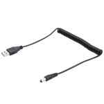 Cble enroul par ressort de puissance de 1. 5m usb  dc 5. 5mm