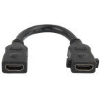 Cble hdmi femelle  femelle 18 broches 18cm (noir)