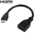 C�ble hdmi mini - m�le vers hdmi 19 broches femelle de 17 cm (noir)