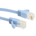 C�ble lan de r�seau ethernet ultra - plat cat6a, longueur: 50 m (bleu b�b�)