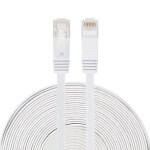 Cble rseau lan plat ethernet ultra - plat 15m cat6, cordon de raccordement rj45 (blanc)