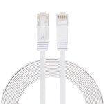 Cble rseau lan plat ethernet ultra - plat cat6 5m, cordon rj45 (blanc)