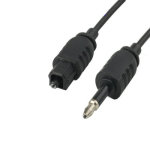 C�ble audio num�rique optique m�le vers 3. 5mm toslink m�le, longueur: 0. 8 m, od: 2. 2mm (noir)