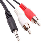 Cble audio stro 3, 5mm stro vers rca mle qualit normale, longueur: 1. 5m