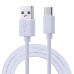 C�ble de chargement de noyau de cuivre usb � micro usb, longueur de c�ble: 1m (blanc)