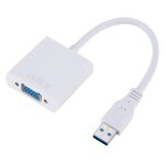 Cble de convertisseur de carte graphique externe usb3. 0 vers vga, rsolution: 1080p (blanc)