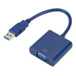 Cble de convertisseur de carte graphique externe usb3. 0 vers vga, rsolution: 720p (bleu)