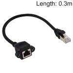 C�ble d'extension de verrouillage � vis rj45 femelle � m�le cat6e, longueur: 0, 3 m