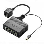 Cble rpartiteur de rseau ethernet rj45 femelle 3 en 1, coupleur rseau gigabit
