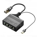 Câble répartiteur de réseau gigabit rj45 mâle 3 en 1, coupleur de réseau ethernet Câble répartiteur de réseau gigabit rj45 mâle 3 en 1, coupleur de réseau ethernet
