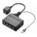 Cble rpartiteur de rseau rj45 femelle 3 en 1, 100m, coupleur de rseau ethernet