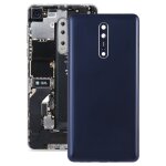 Cache arri�re de la batterie avec objectif et touches lat�rales pour nokia 8 (bleu)