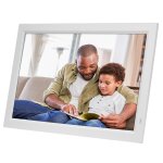 Cadre photo numérique de 21, 5 pouces à led avec support et télécommande, prise us (blanc) Cadre photo numérique de 21, 5 pouces à led avec support et télécommande, prise us (blanc)