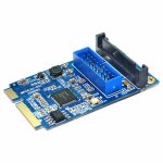 Carte d extension pour pc de bureau mini pci - e vers usb 3. 0 avant 19 broches (bleu)