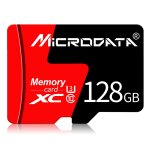 Carte mmoire microdata 128 go u3 rouge et noire tf (micro sd)