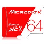 Carte mémoire microdata 64 go haute vitesse u3 rouge et blanche tf (micro sd) Carte mémoire microdata 64 go haute vitesse u3 rouge et blanche tf (micro sd)