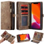 Caseme - 008 etui en cuir  rabat horizontal et multifonctionnel amovible avec fente pour carte, porte ...