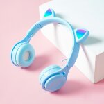 Casque bluetooth pliable de couleur de chat de cat m6 oreilles de chat puure avec une fente de carte ...