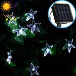 Chane de lampe solaire de dcoration de festival de nol de jardin extrieur de 20 led en forme d'toile ...