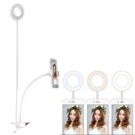 Clip style universal support de t�l�phone portable support selfie ring light avec 3 - color light adjustment, ...