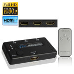 Commutateur hdmi 1080p avec amplificateur 3 ports, version 1. 3, avec télécommande (noir) Commutateur hdmi 1080p avec amplificateur 3 ports, version 1. 3, avec télécommande (noir)