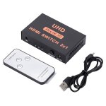 Commutateur hdmi 3 en 1 sortie, commutateur vid�o hd 4kx2k, avec t�l�commande
