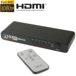 Commutateur hdmi 5 ports full hd 1080p avec télécommande et voyant led (noir) Commutateur hdmi 5 ports full hd 1080p avec télécommande et voyant led (noir)