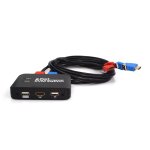 Commutateur kvm hdmi usb 2 ports avec cble pour moniteur, clavier, souris, commutateur hdmi, prise en ...