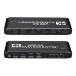 Commutateur kvm k3 pour deux moniteurs, hdmi, usb 3. 0, extracteur audio, prise jack 3, 5 mm, 4k 60 hz, ...