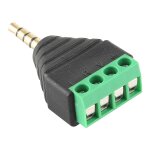 Connecteur audio st�r�o de bornier m�le de 3, 5 mm � 4 broches de 4 mm