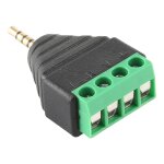 Connecteur audio st�r�o de bornier m�le � 4 broches de 4 mm de 2, 5 mm