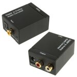 Convertisseur audio optique numérique coaxial toslink vers rca analogique (noir) Convertisseur audio optique numérique coaxial toslink vers rca analogique (noir)